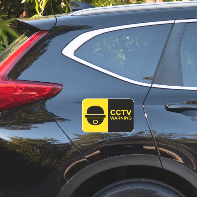 Adesivo Sinal de Aviso de CFTV - Ícone de Câmera Dôme (Lado do carro)