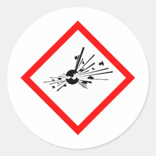 Adesivo Sinal de aviso explosivo