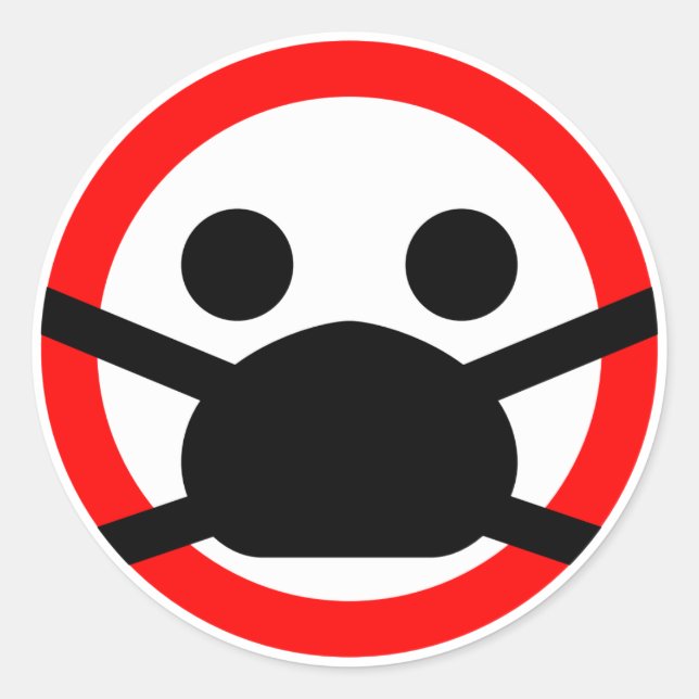 Adesivo sinal de aviso 😷 máscara protetora (Frente)