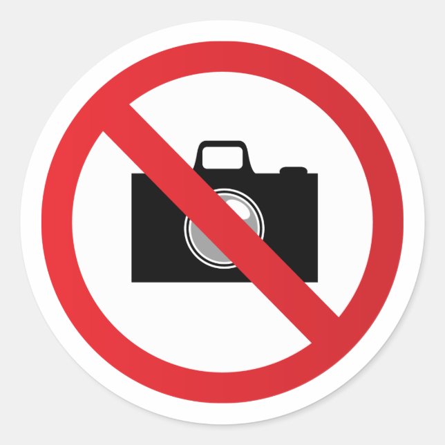 Adesivo Sinal de aviso sem câmera (Frente)