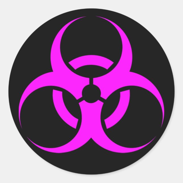 Adesivo Sinal de Biohazard Rosa Geeky (Frente)