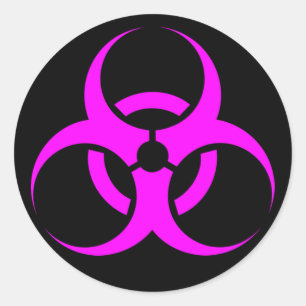 Adesivo Sinal de Biohazard Rosa Geeky