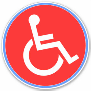 Adesivo Sinal de Cadeira de Rodas para Deficientes - Verme