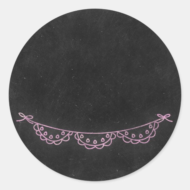 Adesivo Sinal de Chalkboard Rústico Shabby Chic Rosa (Frente)