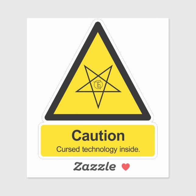 Adesivo Sinal de dentro de tecnologia amaldiçoada (Folha)