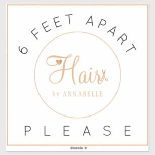 Adesivo Sinal de distância de segurança cabelo nome sal