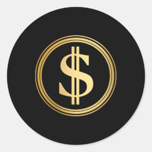 Adesivo Sinal de Dólar Dourado D.o.g.e. 4 De Julho