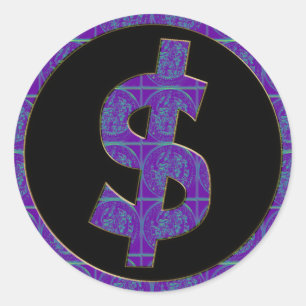 ADESIVO SINAL DE DÓLAR RETRO ROXO