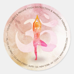 Adesivo Sinal de Dose Om de Meditação por Aquarela de In