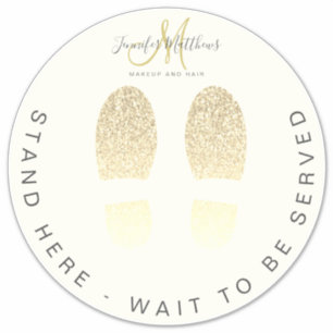 Adesivo Sinal de espera aqui de salão de cabelo brilhante