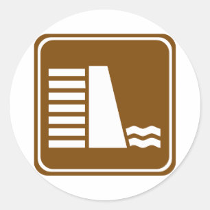 Adesivo Sinal de Estrada de Barragem ou Reservatório