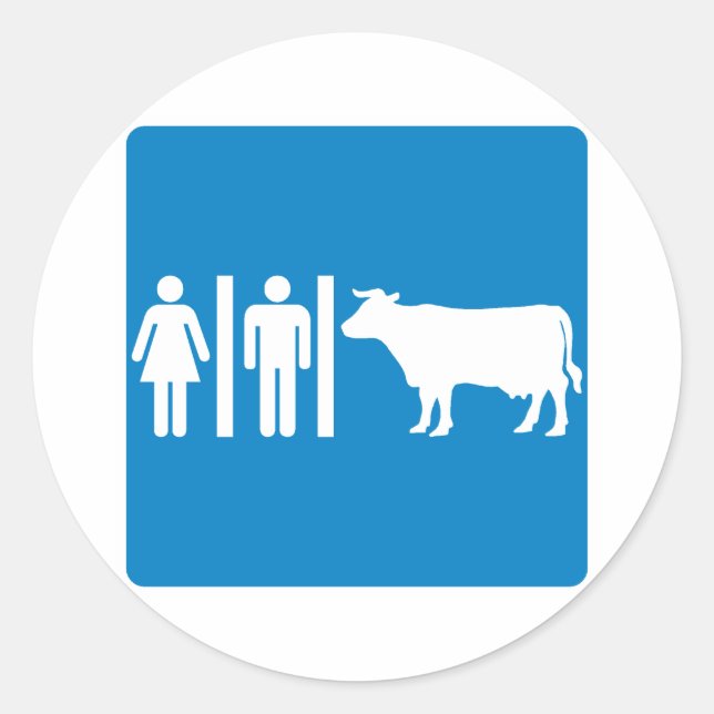 Adesivo Sinal de Estrada Humorosa - VACAS? (Frente)