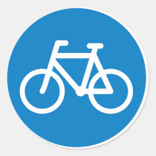 Adesivo Sinal de Faixa de Bicicleta Azul Símbolo de Estrad