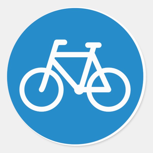 Adesivo Sinal de Faixa de Bicicleta Azul Símbolo de Estrad (Frente)