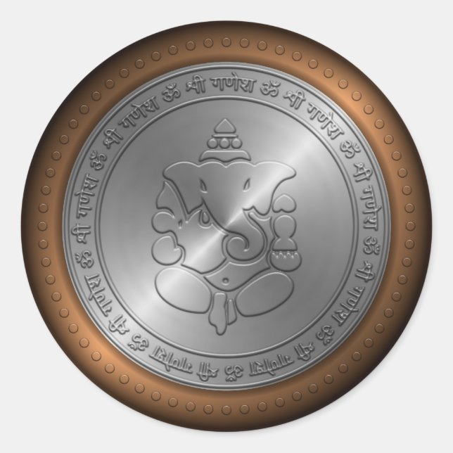 Adesivo Sinal de Ganesha Metálico Emperrado (Frente)