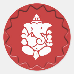 Adesivo Sinal de Ganesha Selo Vermelho De Cera