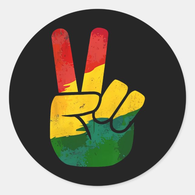 Adesivo Sinal de Mão da Paz Dia de Juneteenth Orgulho Negr (Frente)