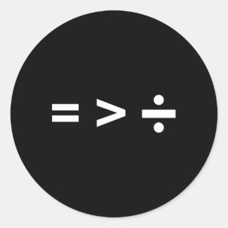 Adesivo Sinal de Matemática Igual Maior Que Sinal de Divis
