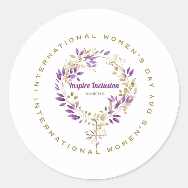 Adesivo Sinal de Mulher Floral Dia da Mulher 20 de março (Frente)