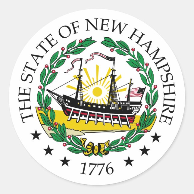 Adesivo Sinal de New Hampshire (Frente)