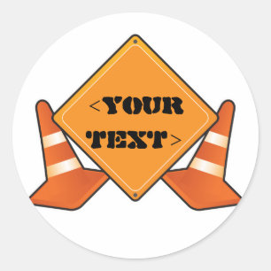 ADESIVO SINAL DE OBRAS NA ESTRADA PERSONALIZÁVEL, <YOURTEX