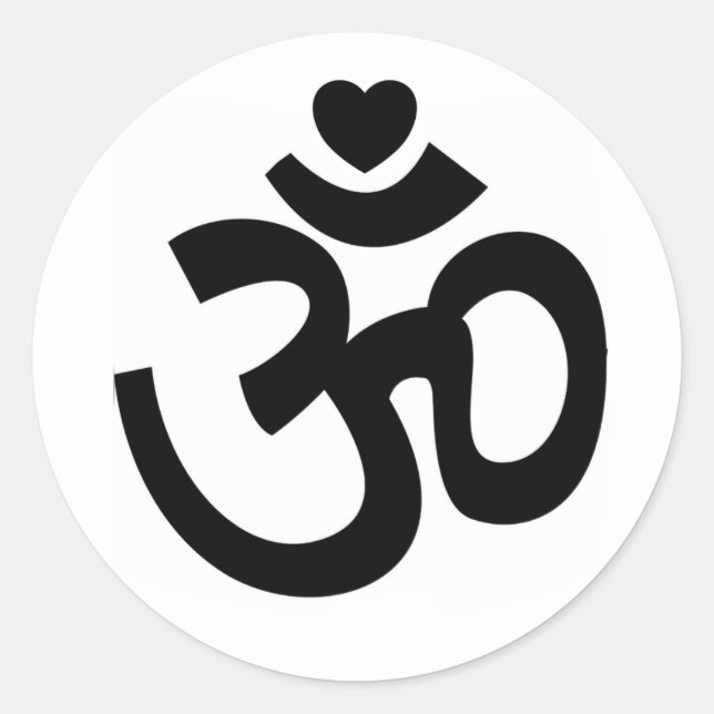Adesivo Sinal de Om Cardíaco - Yoga Sticker (Frente)