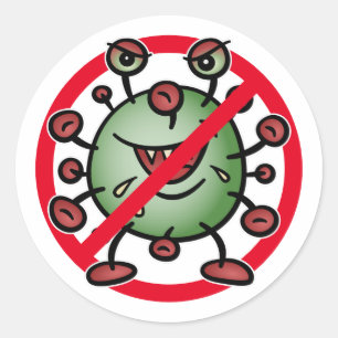Adesivo Sinal de Parada do Vírus Corona Covid-19