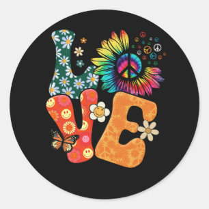 Adesivo Sinal de Paz Amor 60 anos 70 Figurume Groovy Hippi