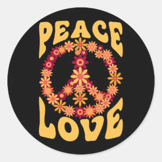 Adesivo Sinal de Paz Amor 60 anos 70 Figurume Groovy Hippi