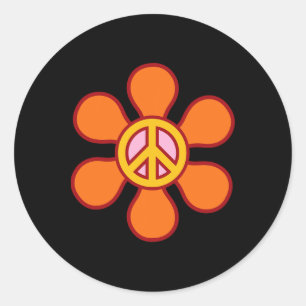 Adesivo Sinal de Paz Amor 60 anos 70 Groovy Hippie Costume