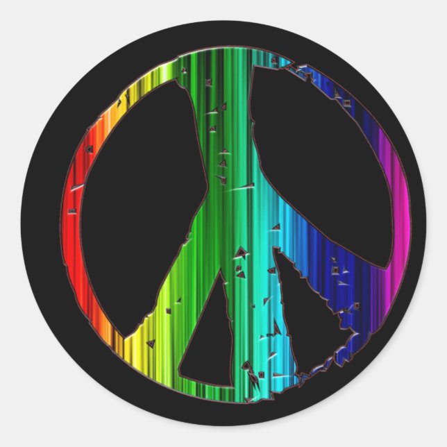 Adesivo Sinal de Paz Arco-Íris (Frente)