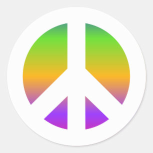 Adesivo Sinal de Paz Arco-íris Brilhante