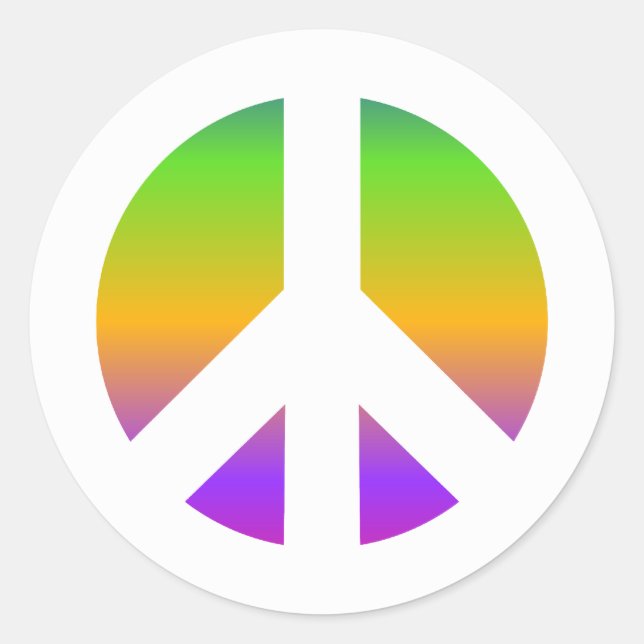 Adesivo Sinal de Paz Arco-íris Brilhante (Frente)