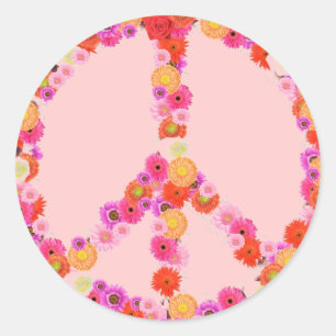 Adesivo Sinal de paz bonito da flor
