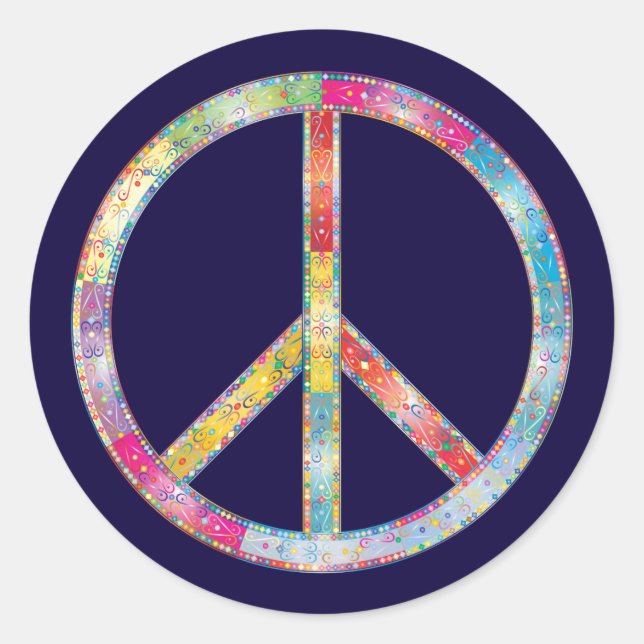 Adesivo Sinal de Paz Colorido (Frente)