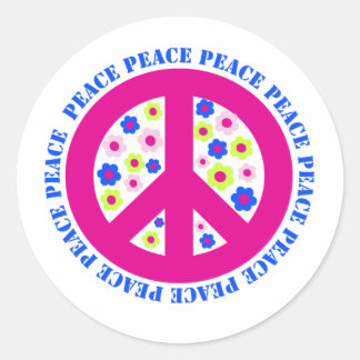 Adesivo sinal de paz com flores