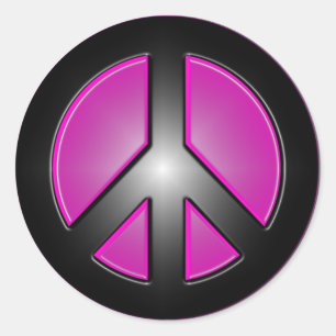 Adesivo Sinal de paz cor-de-rosa