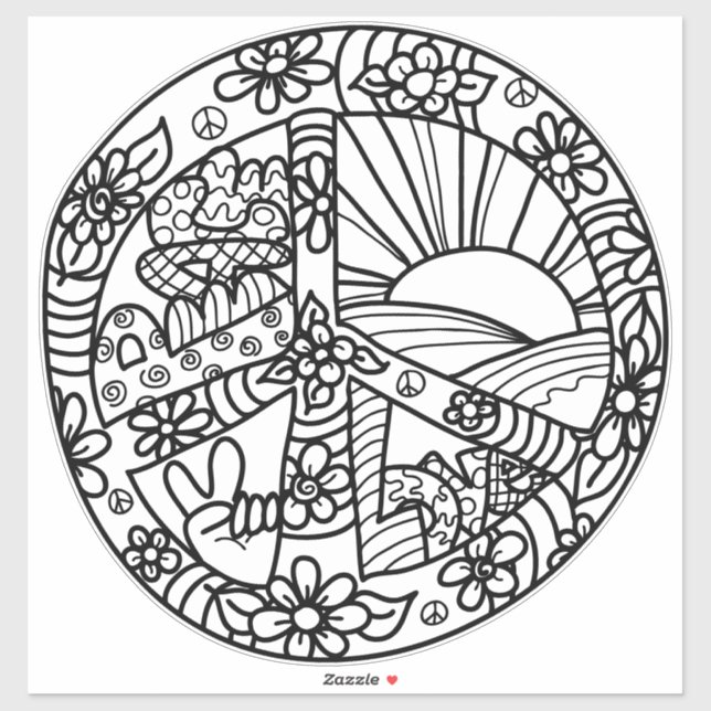 Adesivo Sinal de Paz - Cores-Me Bonitos (Folha)