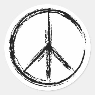 Adesivo Sinal de paz criativo isolado preto