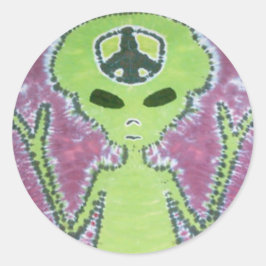 Adesivo Sinal de Paz da Alienígena Verde - Tie Dye