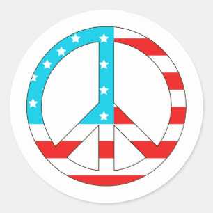 Adesivo Sinal de Paz de Bandeira Americana