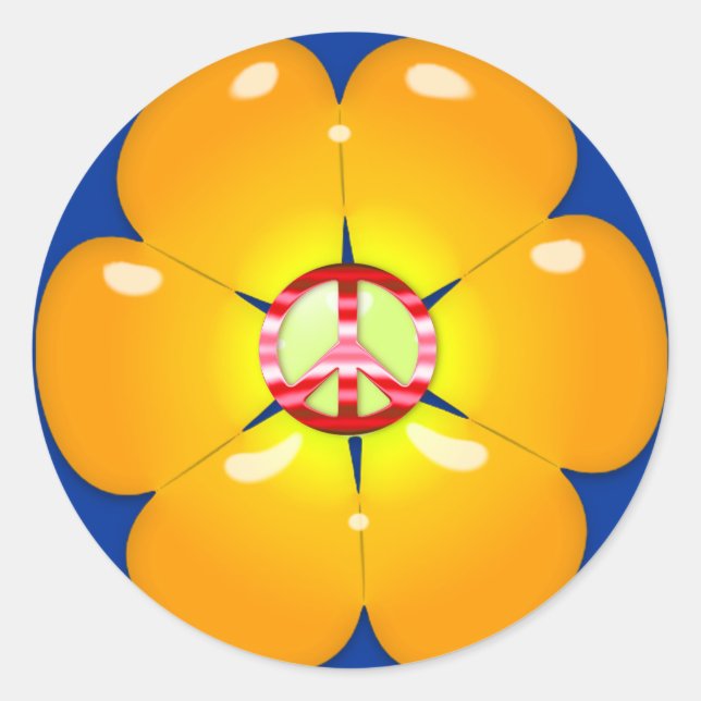Adesivo Sinal de Paz de Energia Flor (Frente)