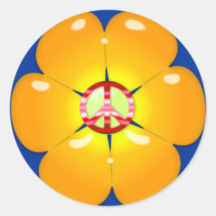 Adesivo Sinal de paz de flower power
