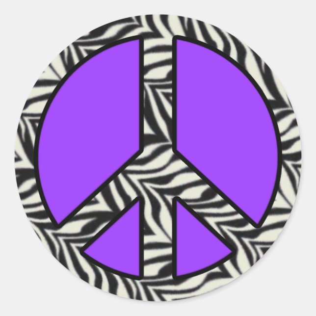 Adesivo Sinal de Paz de Impressão Zebra (Frente)