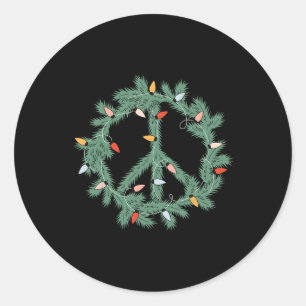 Adesivo Sinal de Paz de Natal Feliz Luzes Luzes Engraçadas