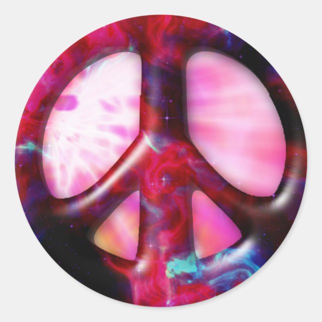 Adesivo Sinal de Paz de Tie Dye Space Nebula (Frente)