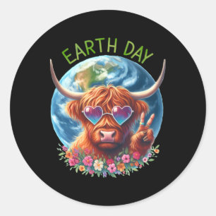Adesivo Sinal de Paz do Dia da Terra Vaca Heifer Animal Sa
