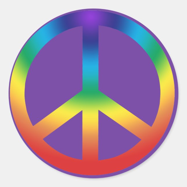 Adesivo Sinal de paz em cores do arco-íris (Frente)