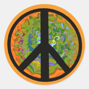 Adesivo Sinal de paz em torno da arte verde