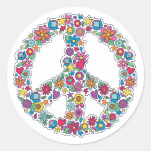 Adesivo Sinal de Paz Flor